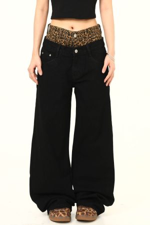 Casual Day Outfits, Easy Trendy Outfits Inner Leopard Layered Jeans