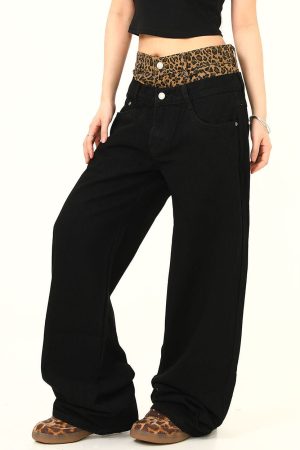 Casual Day Outfits, Easy Trendy Outfits Inner Leopard Layered Jeans