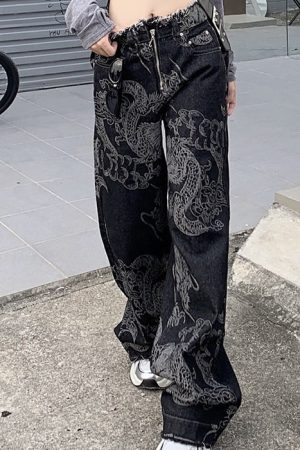 Casual Day Outfits, Easy Trendy Outfits Japanese Dragon Aesthetic Jeans