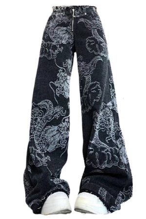 Casual Day Outfits, Easy Trendy Outfits Japanese Dragon Aesthetic Jeans