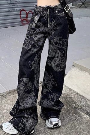 Casual Day Outfits, Easy Trendy Outfits Japanese Dragon Aesthetic Jeans