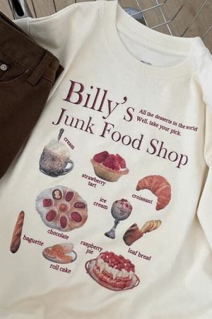Casual Day Outfits, Easy Trendy Outfits Junk Food Shop Aesthetic T-Shirt
