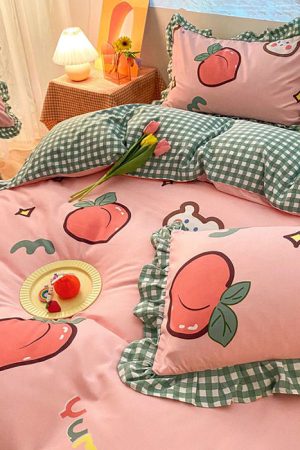 Casual Day Outfits, Easy Trendy Outfits Kawaii Peach Bedding Set 🍑