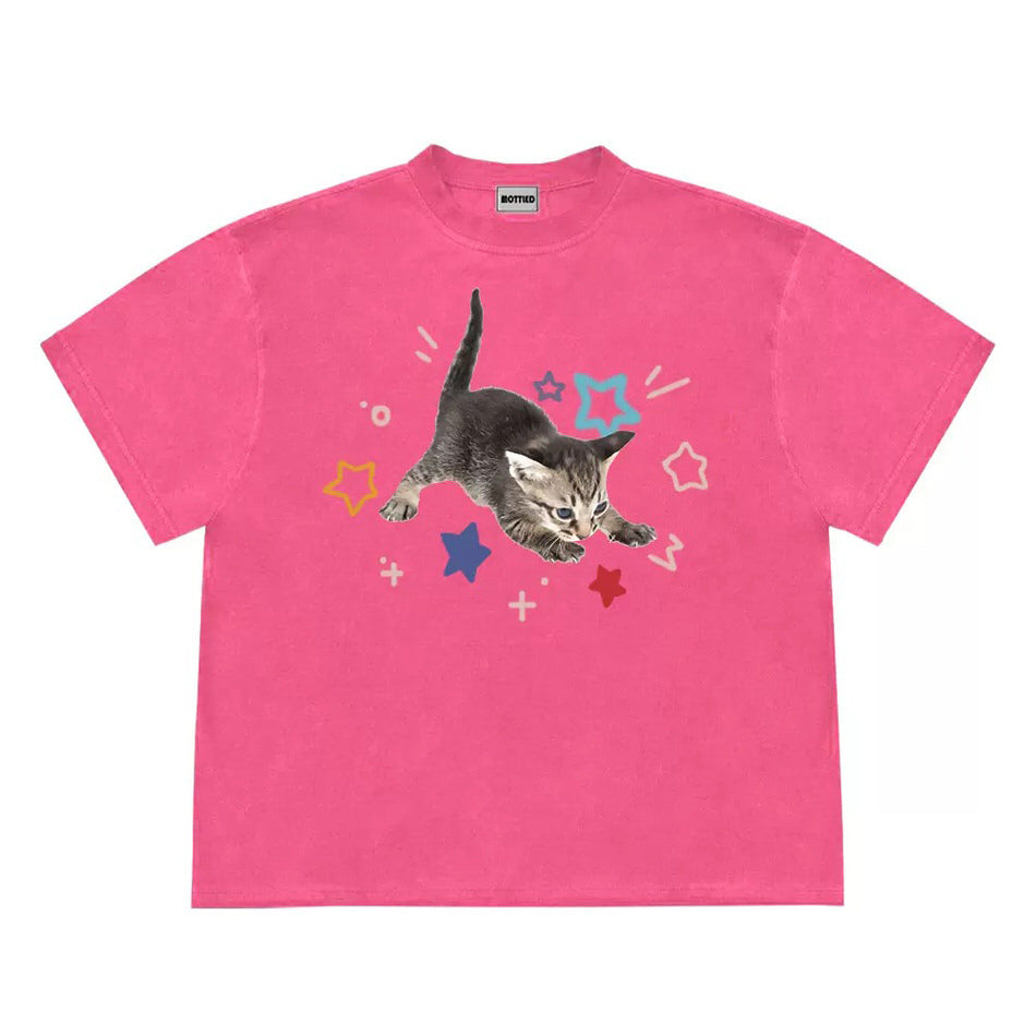 Casual Day Outfits, Easy Trendy Outfits Kitten and Stars T-Shirt Casual Day Outfits, Easy Trendy Outfits Kitten and Stars T-Shirt