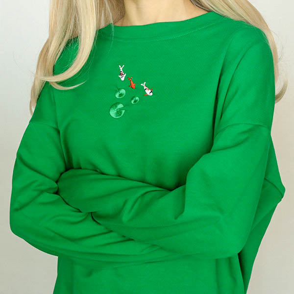 Casual Day Outfits, Easy Trendy Outfits Koi Fish Embroidered Sweatshirt Casual Day Outfits, Easy Trendy Outfits Koi Fish Embroidered Sweatshirt