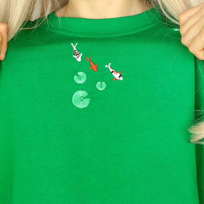 Casual Day Outfits, Easy Trendy Outfits Koi Fish Embroidered Sweatshirt Casual Day Outfits, Easy Trendy Outfits Koi Fish Embroidered Sweatshirt