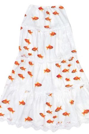 Casual Day Outfits, Easy Trendy Outfits Koi Fish Maxi Skirt
