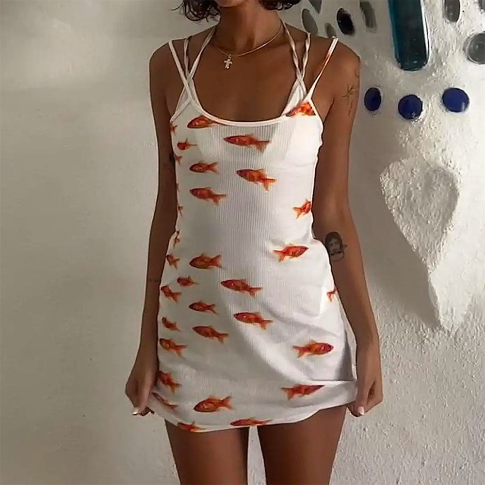 Casual Day Outfits, Easy Trendy Outfits Koi Fish Slip Dress Casual Day Outfits, Easy Trendy Outfits Koi Fish Slip Dress