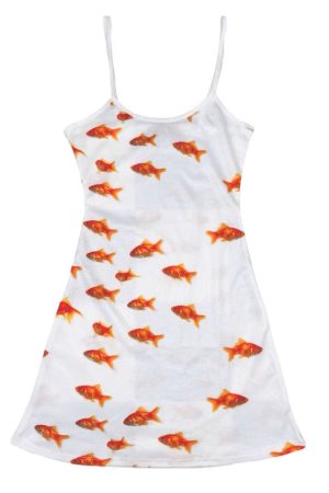 Casual Day Outfits, Easy Trendy Outfits Koi Fish Slip Dress
