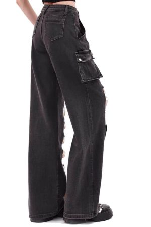 Casual Day Outfits, Easy Trendy Outfits Lace Detail Wide-Leg Jeans