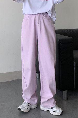 Casual Day Outfits, Easy Trendy Outfits Lavender Skater Girl Wide Jeans