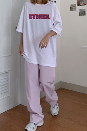 Casual Day Outfits, Easy Trendy Outfits Lavender Skater Girl Wide Jeans