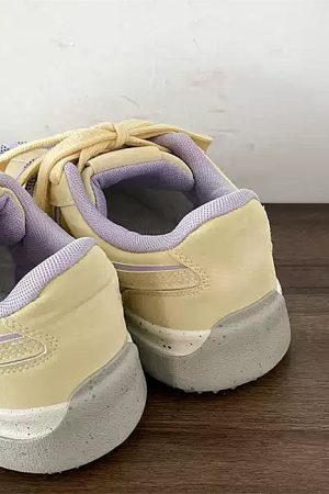 Casual Day Outfits, Easy Trendy Outfits Lemon Cream & Lavender Sneakers