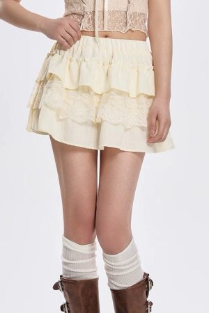 Casual Day Outfits, Easy Trendy Outfits Lemon Pie Layered Skirt