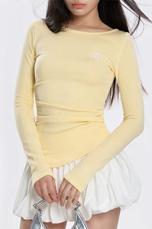 Casual Day Outfits, Easy Trendy Outfits Lemon Pie Long Sleeve Top