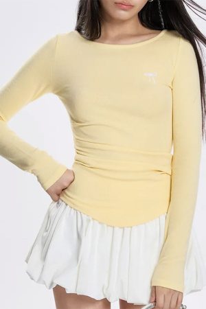 Casual Day Outfits, Easy Trendy Outfits Lemon Pie Long Sleeve Top