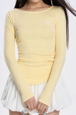 Casual Day Outfits, Easy Trendy Outfits Lemon Pie Long Sleeve Top