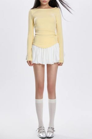 Casual Day Outfits, Easy Trendy Outfits Lemon Pie Long Sleeve Top