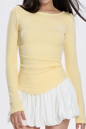 Casual Day Outfits, Easy Trendy Outfits Lemon Pie Long Sleeve Top