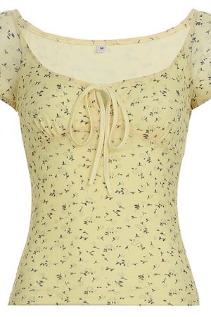 Casual Day Outfits, Easy Trendy Outfits Lemon Sorbet Cottagecore Floral Top