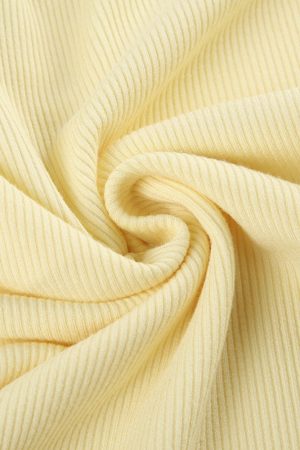 Casual Day Outfits, Easy Trendy Outfits Lemon Sorbet Ribbed Lace Top