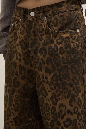 Casual Day Outfits, Easy Trendy Outfits Leopard Wide Leg Jeans