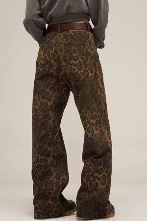Casual Day Outfits, Easy Trendy Outfits Leopard Wide Leg Jeans