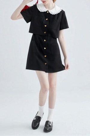 Casual Day Outfits, Easy Trendy Outfits Little Witch Mini Black Dress