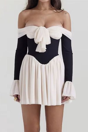 Casual Day Outfits, Easy Trendy Outfits Mademoiselle Bow Off Shoulder Dress