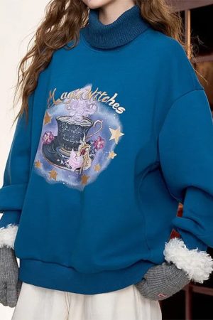 Casual Day Outfits, Easy Trendy Outfits Magic Witches Printed Sweatshirt