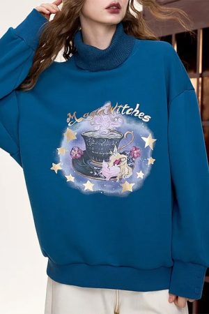 Casual Day Outfits, Easy Trendy Outfits Magic Witches Printed Sweatshirt