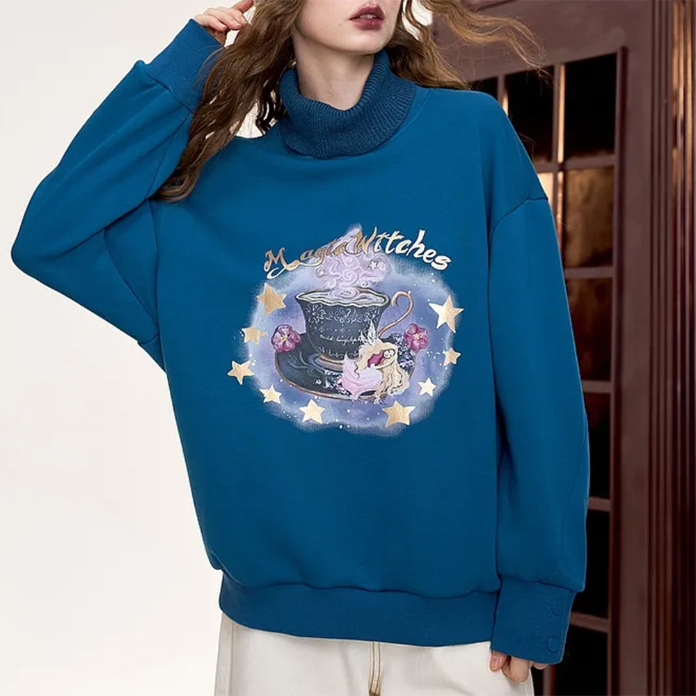 Casual Day Outfits, Easy Trendy Outfits Magic Witches Printed Sweatshirt Casual Day Outfits, Easy Trendy Outfits Magic Witches Printed Sweatshirt