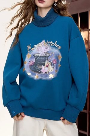 Casual Day Outfits, Easy Trendy Outfits Magic Witches Printed Sweatshirt
