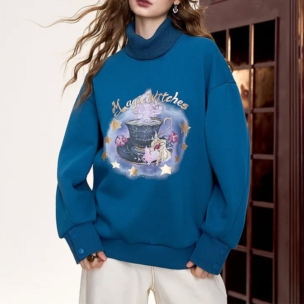 Casual Day Outfits, Easy Trendy Outfits Magic Witches Printed Sweatshirt Casual Day Outfits, Easy Trendy Outfits Magic Witches Printed Sweatshirt