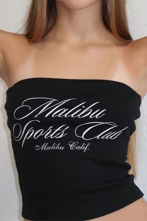 Casual Day Outfits, Easy Trendy Outfits Malibu Sports Club Tube Top