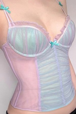 Casual Day Outfits, Easy Trendy Outfits Mermaid Aesthetic Mesh Top