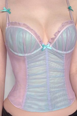 Casual Day Outfits, Easy Trendy Outfits Mermaid Aesthetic Mesh Top