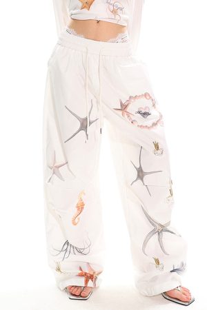 Casual Day Outfits, Easy Trendy Outfits Mermaid Aesthetic Wide-Leg Trousers