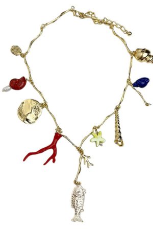 Casual Day Outfits, Easy Trendy Outfits Mermaidcore Aesthetic Pendant Necklace