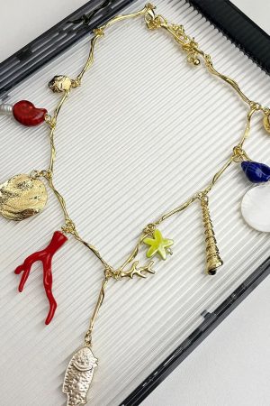 Casual Day Outfits, Easy Trendy Outfits Mermaidcore Aesthetic Pendant Necklace