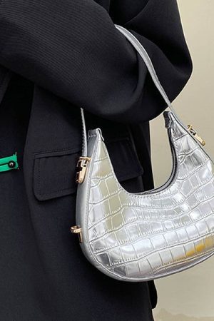 Casual Day Outfits, Easy Trendy Outfits Metallic Aesthetic Hobo Bag