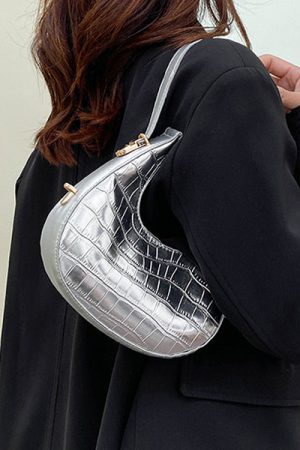 Casual Day Outfits, Easy Trendy Outfits Metallic Aesthetic Hobo Bag