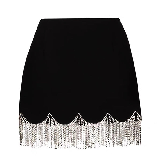 Casual Day Outfits, Easy Trendy Outfits Midnight Rhinestone Fringe Skirt Casual Day Outfits, Easy Trendy Outfits Midnight Rhinestone Fringe Skirt