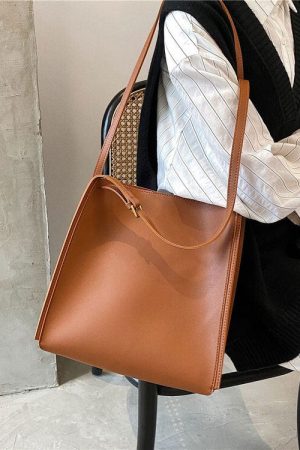 Casual Day Outfits, Easy Trendy Outfits Minimalist Soft Leather Tote Bag