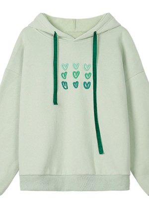 Casual Day Outfits, Easy Trendy Outfits Mint Aesthetic Heart Hoodie