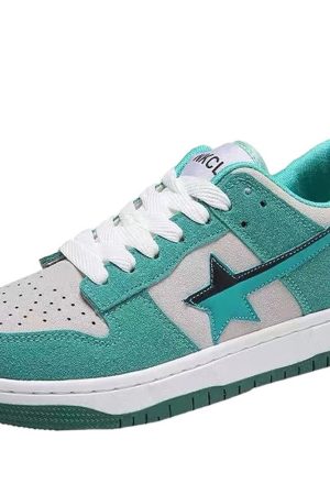 Casual Day Outfits, Easy Trendy Outfits Mint Green Star Sneakers