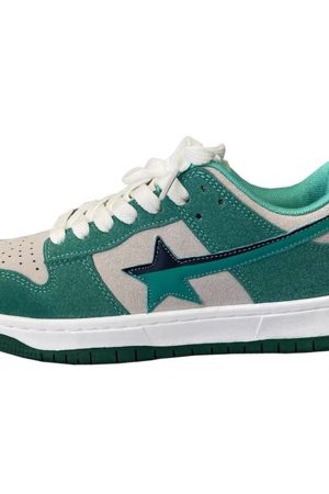Casual Day Outfits, Easy Trendy Outfits Mint Green Star Sneakers