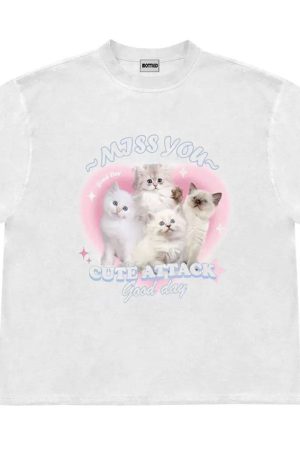 Casual Day Outfits, Easy Trendy Outfits Miss You Cat Attack T-Shirt