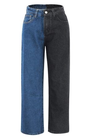 Casual Day Outfits, Easy Trendy Outfits Missed Calls Split Color Jeans