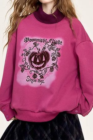 Casual Day Outfits, Easy Trendy Outfits Moonlight Flight Printed Sweatshirt